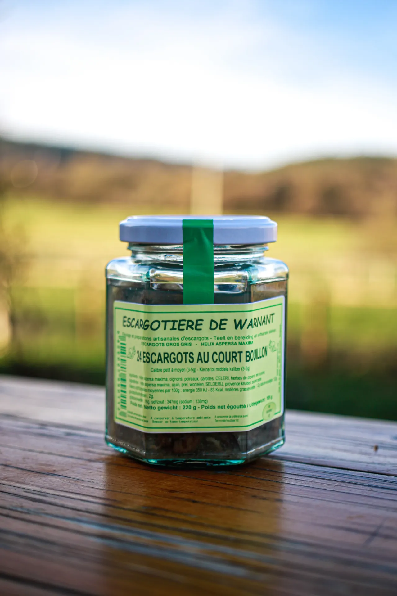 24 petits-gris au court-bouillon (+-100gr calibre petit-moyen)